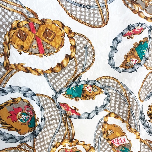 Vintage Baroque Crest Button Down Blouse Top - Picture 2 of 8